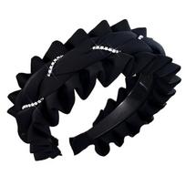 Cloth Women Hair Hoop Wide Wrinkle Headband Retro Black Hairband  Women Style D