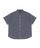 Cargo Bros Crease Loose Fit Check Short Sleeve Shirt (Navy) Free