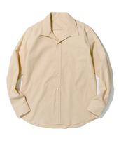 Ten Blade Open Collar Loose Fit Shirt - 2 Colors Beige/M