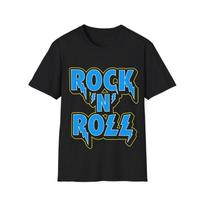 Rock'n'Roll Logo Unisex T-Shirt, Rock Music Fan Tee, Custom Type Design S