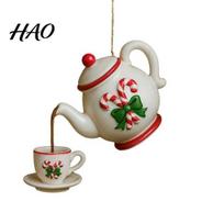 Teacup Decoration Christmas Teapot Ornament Vintage Tea Cup And Pot Hanging Decor with Pouring Effect Gift for Lovers Culture