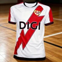 Nauji Rayo Vallecano namų marškinėliai, suaugusiųjų T-shirt, gatvės stiliaus, greitai džiūstantis treniruočių ir fitneso topas, laisvalaikio sportinė apranga, šeimos ir vaikų T-shirt. S balta