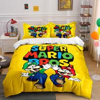 Super Mario Bros Bedding Set Bedding Duvet Cover Set Duvet Cover Pillowcases  (1 * Duvet Cover 2 * Pillowcases, without duvet insert) 135x200cm