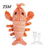 Wagging Lobster Pet Toy Floppy Interactive Dog USB Rechargeable Vibration Modes Cat Skin-friendly Electric Realistic Catnip Addable Stress-relieving