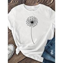 Women'S T-shirt Dandelion Print - Comfortable Long Sleeved Round Neck - Perfect Choice for Spring and Autumn Casual Wear S balta