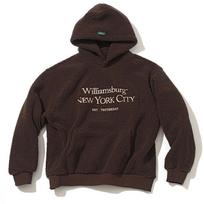 Williamsburg New York City Classic Logo Boa Fleece Hoodie_Dark Brown L/Free