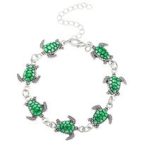 2025 new beach vacation wind alloy turtle handmade bracelet fashion niche retro jewelry spot wholesale