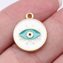 Charms Talisman Amulet Enamel Pendants Minimalist Jewelry Components QC129 A24-10pcs-16x18mm