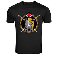 Spartan Wolf Warrior Crest Mascot Graphic T-Shirt S