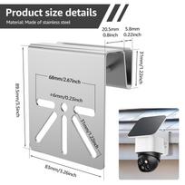 WiTi Gutter Mount Stainless Steel Solar Security Camera Mount for Eufy Security SoloCam S340 for Outdoor IP PTZ DomeCameras 89mmx83mm