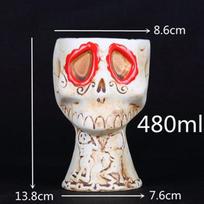480ml Hawaii Tiki Mugs Cocktail Cup Beer Beverage Mug Wine Mug Ceramic Tiki Mugs send as picture