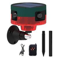Solar Infrared Motion Sensor Alarm Siren Strobe Light Compatible For Farm Yard Garden Carage Shed Security Alarm System raudona