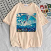 Frutiger Aero T Shirt Girl Graphic Comfortable Gothic 80s Pastel Breathable T Shirt Graphic Y2k Retro Vintage Women Streetwear S