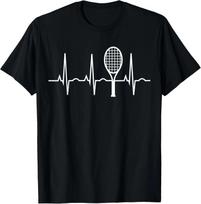 Tennis Lovers Heartbeat Jersey Gift for Tennis Players Gift Unisex T-Shirt M