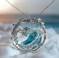 4PCS Collection Wave Rings Earrings Pendants Sets Ocean Style Women Light Luxury Versatile Necklaces Suit Charming Jewelry