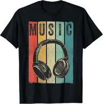 Electronic Music Lover DJ Gift Vintage Retro Headphones TShirt Unisex T-Shirt L