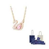 Swarovski dirbtinio kristalo akmuo, cirkonio karoliai moterims, padengti rožinio aukso spalva F (One Size Fits All)-Brand Gift Bag rožinio aukso spalvos
