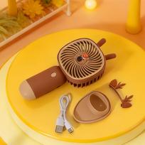 Cartoon Handheld Small Fan, USB Portable Charging, Office Use, Three-speed Strong Wind Force, Desktop Fan As shown in the picture