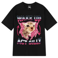 2026 New For Relaxing The Latest Unisexs Pure Cotton Tshirt Cat Meme Breathable Highquality Beach Travel Party Instagram 2k L