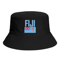 FIJI Flag Bucket Hats Print Cool Fans Sun Shade Simple Classic Outdoor Summer Fisherman Caps Fishing Cap One Size