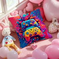 Hot Colorful Game Gamepad Pillow Case Soft Plush Fabric Double-Sided Printed Cushion Cover Warm Winter Sofa Pillow Case 30x30cm
