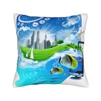 Frutiger Aero Pillowcase Cushion Cover Decorations Aesthetic Butterfly Computer Fishes Scenery Pillow Case Cover Chair Square 18 40x40cm