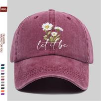 Daisy Let It Be Washed Baseball Cap Unisex Cotton Adjustable Outdoor Casual Headwear One Size
