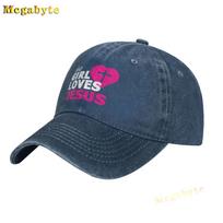 This Girl Loves Jesus Baseball Cap for Women Unisex Black Retro Vintage Adjustable Cotton Unisex Dad Hat for Outdoor Sport Adjustable