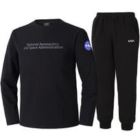 Nasa Unisex Crew Neck Long Sleeve T-Shirt + Jogger Pants Set [Black] 100