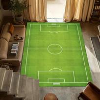 3D Futbolo Žalias Futbolo Aikštės Sportinis Kilimas Kilimas Svetainei Sofai Namų Miegamajam Durų Kilimėlis Dekoras Žaidimų Kambariui Neslystantis Plotinis Kilimas 40cm x 60cm