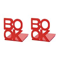 Book Binder Dividers Book Ends, Bookends Heavy Duty Book End Holder for Shelves raudona