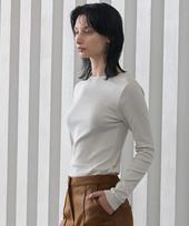 320 Showroom Scoop Neck Cotton Span T-Shirt Cream Cream/One Size