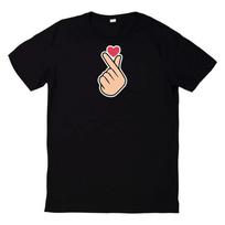 T-Shirt Koreanisches Fingerherz K Pop Herz Handzeichen XL