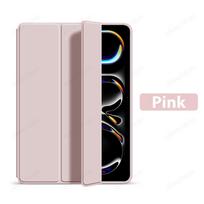 For Ipad Pro 11 2024 M4 Case 4th 3th 2th 1th Gen Flip Trifold Stand Soft TPU Tablet Cases Funda for Ipad Air 11 Cover M2 M3 2025 iPad Pro 11 M4 2024 rožinė