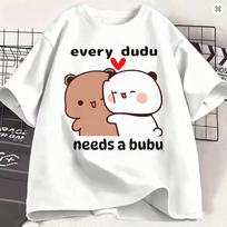 Dudu Bubu Unisex T Shirt Vintage Tees Short Sleeve Crewneck Tshirt Cotton Adult Tops S