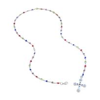 Stylish Collarbone Necklace Luxurious Crosses Pendant Necklace Charm with Multicolor Cubic Zirconia Details 1