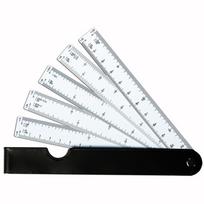 5 Blades Fan Shape Scale Ruler Multifunctional Scale Ruler Foldable Rulers  Stationery Black White