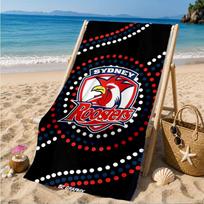 Sydney Roosters Team Spirit Beach Towel, Quick-drying, Easy to Care for, Suitable for Both Fitness and Beach Vacations,Sports Essential 70cmx140cm(27x55inch)