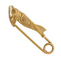 Creative Piranha Shape Brooch Exquisite Fish Bone Pin Fashion Fish Head Pin  Daily Wear Fish Bone Pin