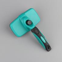 New Arrivals Customize Logo Pet Clean Hair Remover Comb Massage Telescopic Cat and Dogs Self Cleaning Slicker Pet Grooming Brush (Blue,180*126*70MM) mėlyna