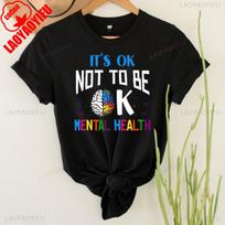 Unisextal Health Awareness TShirt Its Ok Not To Be Ok Tees High Quality Cotton Tops New Casual Simple Street Fashion Unisex Tops S