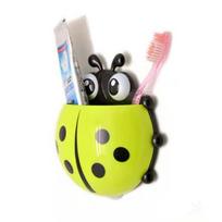 1PC No Punching Seven Star Ladybug Toothbrush Holder Cartoon Suction Wall Storage Cute Suction Cup Creative Toothbrush Holder geltona