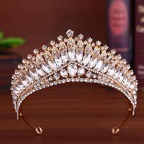 DIEZI Baroque Luxury Water Drop Crystal Tiara Crown  Women Girls Wedding Party Elegant Rhinestone Crown Hair Dress Accessories auksas