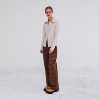 Make A Toast Spandex Slim Shirts Light Beige Light Beige/S