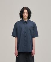 Le Tigre Oxford Short Sleeve Shirt (Navy) Dusty Navy/M