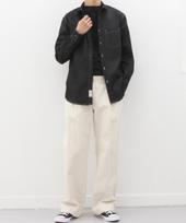 The Shirt Studio Loose Fit Denim Spandex Stitch Shirt 100