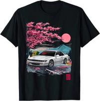 JDM Japan Cherry Blossom Drift Car Japanese Street Racing Graphic T-Shirt XL