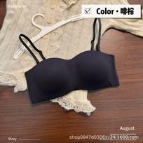 Strapless non-slip tube top underwear women's small breasts gather anti-sagging thin shoulder straps beautiful back bra cover 32/70AB juoda