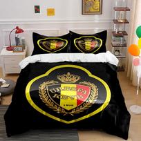 Belgium Flag Crest Bedding Set  Bedding Duvet Cover Set Duvet Cover Pillowcases  (1 * Duvet Cover 2 * Pillowcases, without duvet insert) 135x200cm