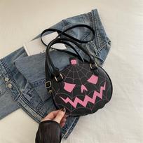 Funny Pumpkin Shaped Crossbody Bag for Women Faux Leather Shoulder Handbag